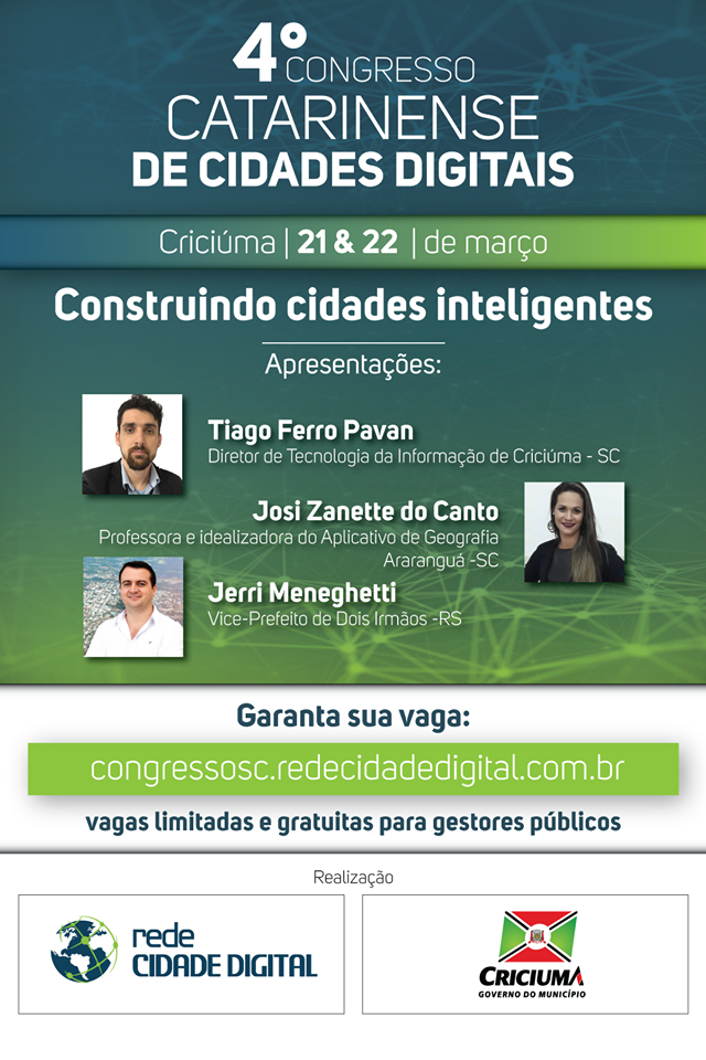 4º Congresso Catarinense de Cidades Digitais. 